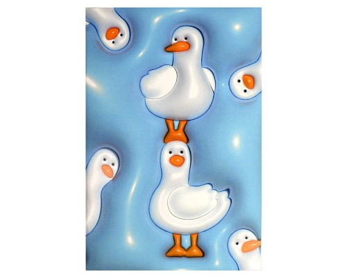 Тетрадь 32 л. клетка "3D-Гуси" 141х215 мм, А5 мягкий переплёт, дизайнерский блок