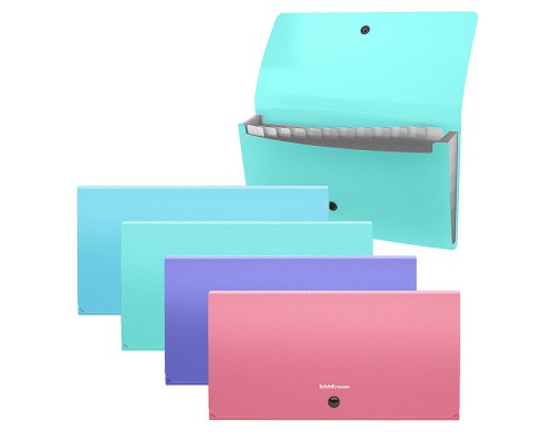 Папка-картотека пластиковая Diagonal Pastel, с 13 отделениями