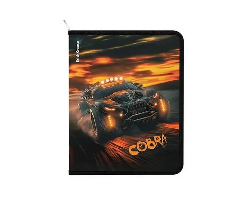 Папка для тетрадей на молнии пластиковая Road Beast, A5+