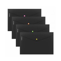 Папка-конверт на кнопке пластиковая Matt Accent, с неоновой кнопкой, A4