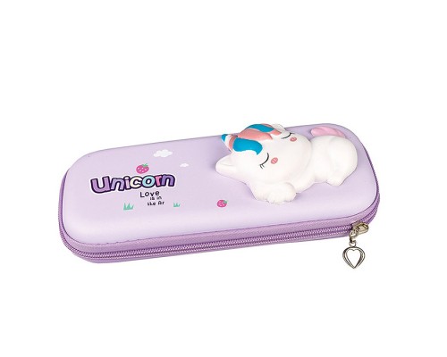 Пенал одинарный 24*11,5*4,5 cм "Сквиш Единорог" 3Д ЭВА