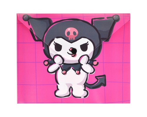 Папка-конверт на кнопке А5, пластик, "Куроми с леденцом" 180 мкм, двусторонняя печать