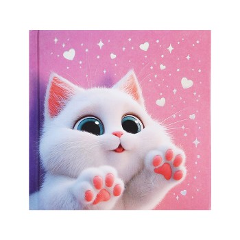 Блокнот 48л. "Пушистые лапки" 105х105 мм,  клетка