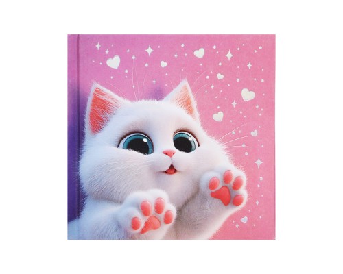 Блокнот 48л. "Пушистые лапки" 105х105 мм,  клетка