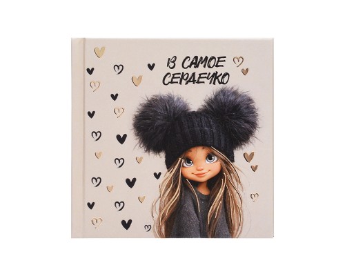 Блокнот 48л. "Девчонка в шапке" 105х105 мм, клетка