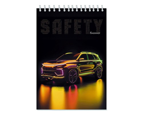 Блокнот 48л. клетка А5 на гребне, обл. лам. карт "Авто"