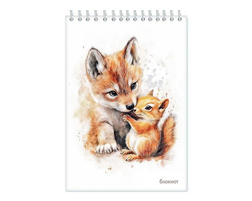 Блокнот 48л. клетка А5 на гребне, обл. лам. карт "Малыши"