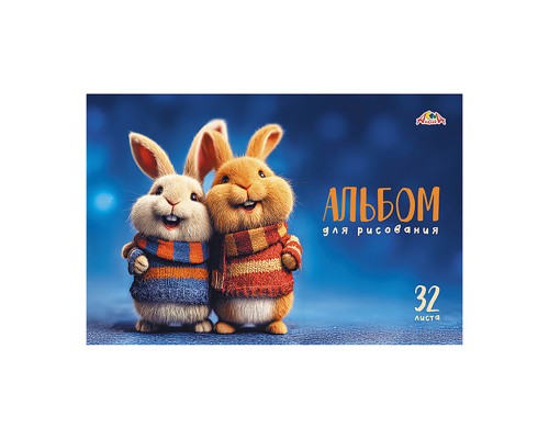 Альбом для рисования 32л. цв.мел.карт.обл."Веселые друзья"