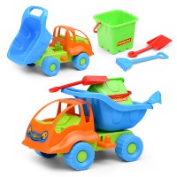 Набор №56: "Муравей", автомобиль-самосвал + ведро-крепость малое, лопатка малая №3, грабельки малые №3