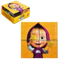 Кубики 4шт "Маша и Медведь" (Анимаккорд)