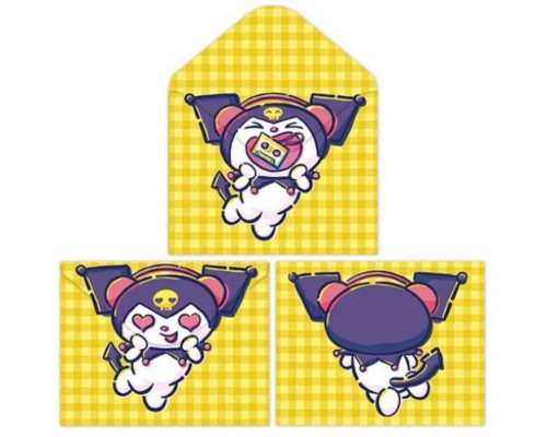 Папка-конверт на кнопке А5, пластик, "Куроми" 180 мкм, двусторонняя печать