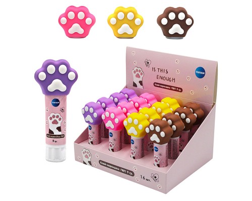 Клей-карандаш "Лапка" 9 г, ПВП, дисплей бокс