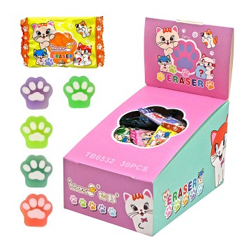 Ластик "Кошачьи лапки" микс, в индивидуальной упаковке