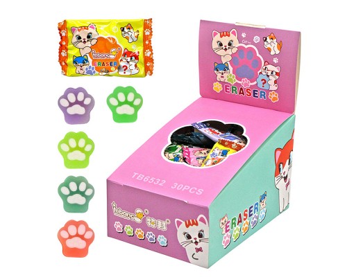 Ластик "Кошачьи лапки" микс, в индивидуальной упаковке