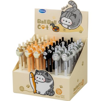 Ручка гелевая автоматическая "Коты" синяя, 0,5 мм, в дисплее