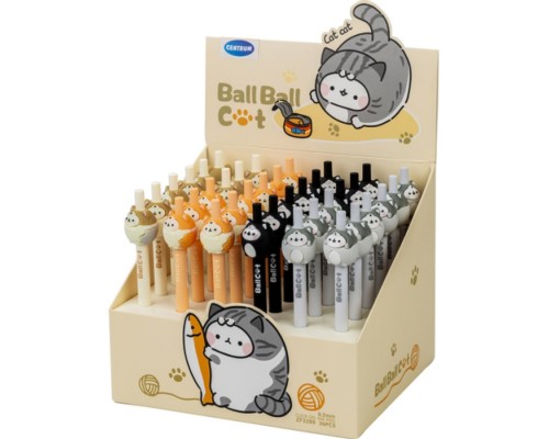 Ручка гелевая автоматическая "Коты" синяя, 0,5 мм, в дисплее