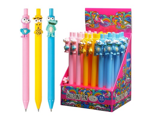 Ручка шариковая автоматическая "Animals" синие чернила 0.7мм 3D в дисплее