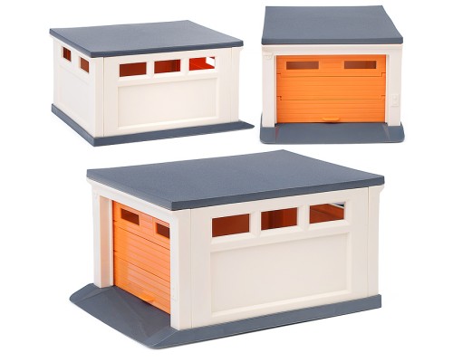 Гараж для машинок (бежевый, оранжевый, серый) 187х136х95 мм.