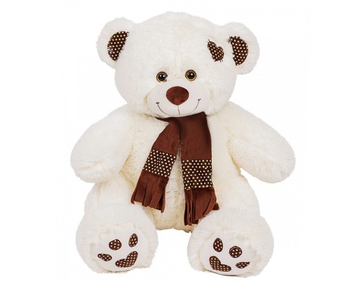 Медведь Тони с шарфом В85, молочный