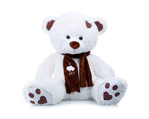 Медведь Тони с шарфом В150 белый