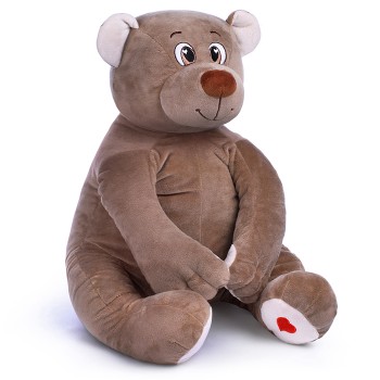 Медведь Лари, 70см, (сидя 35см) бежево-серый