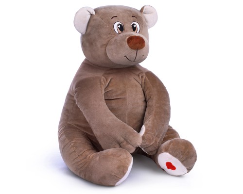 Медведь Лари, 70см, (сидя 35см) бежево-серый