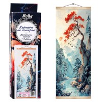 Картина по номерам 35х88 "Японский пейзаж" панно 21 цветов 1/24