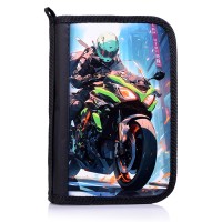 Пенал двухсекционный большой с откидной планкой 190/120 "Неоновый байкер"