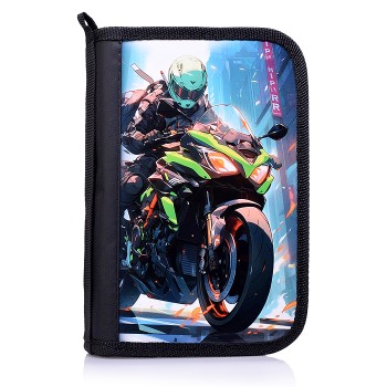 Пенал двухсекционный большой с откидной планкой 190/120 "Неоновый байкер"