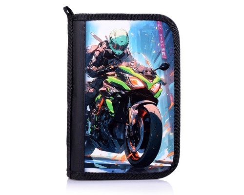 Пенал двухсекционный большой с откидной планкой 190/120 "Неоновый байкер"