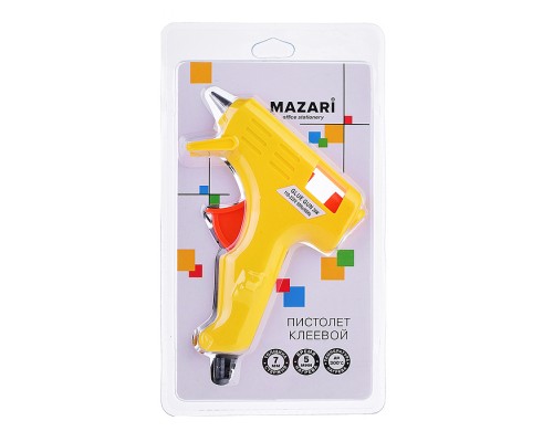 Пистолет клеевой сетевой, 20Вт, толщина отверстия для стержня 0.7 см, 4 цвета корпуса, блистерная упаковка