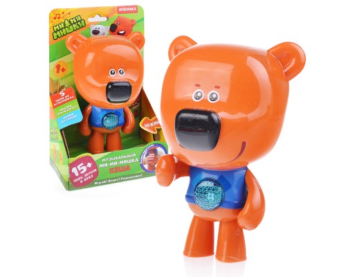 Музыкальный "Ми-ми-мишка" Кеша (15 песен и фраз, сказка из м/ф, лапки-трещотки) свет, в коробке