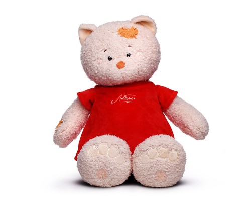 Кошка Мэри в платье красном, 37 см