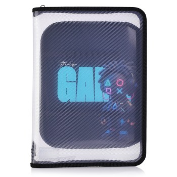 Папка для труда А4 молния вокруг, пластик 325/230/25 "Игровая"