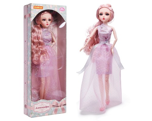 Кукла "Александра" (55 см) в платье с розовой юбкой (в коробке)