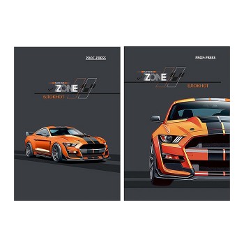 Блокнот 48л. А7 "Крутая тачка" КБС, цвет.мелов.обл, блок-офсет