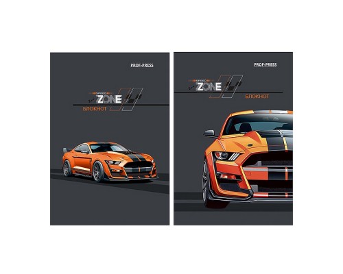 Блокнот 48л. А7 "Крутая тачка" КБС, цвет.мелов.обл, блок-офсет