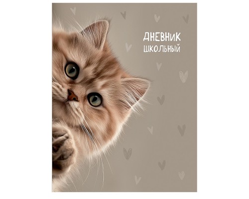 Дневник 1-11 кл. "Забавный котик" 40л. универсальный, на скрепке, без обработки