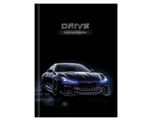 Записная книжка А7 48л. "Черный автомобиль" перепл. 7БЦ, глянц. ламинация