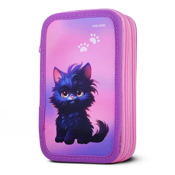 Пенал 2-секц, большой "Черный котик" 190х115, ламинированный картон