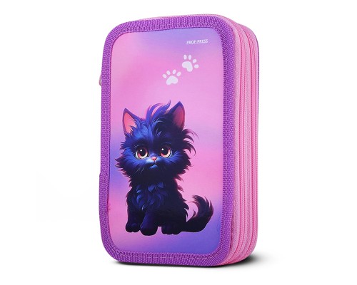 Пенал 2-секц, большой "Черный котик" 190х115, ламинированный картон