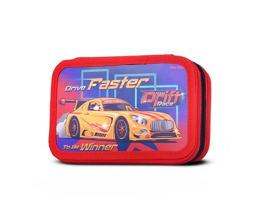 Пенал 3-секц, большой "Желтая тачка" (190х115) ламинированный картон