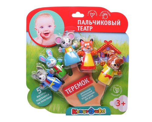 Игрушка для ванны. Пальчиковый театр сказка "Теремок" на блистере