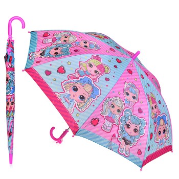 Зонт детский "Куклы-модницы" 55см, ткань, полуавтомат