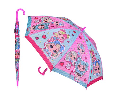Зонт детский "Куклы-модницы" 55см, ткань, полуавтомат