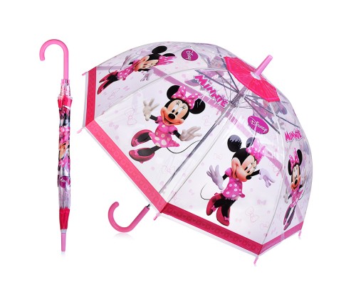 Зонт детский "Минни маус" 60см, прозрачный, полуавтомат