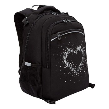 Рюкзак школьный с мешком (черный - белый)