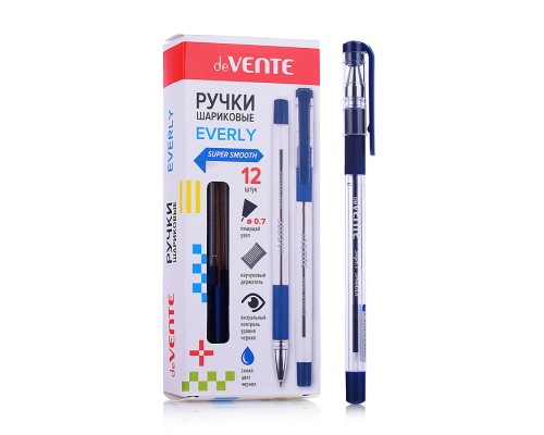 Ручка шариковая "Everly" d=0,7 мм, ультра гладкое письмо, чернила на масляной основе, с прозр. корп