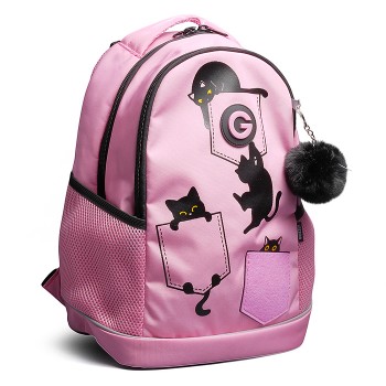 Рюкзак школьный с обвесом (/2 розовый)
