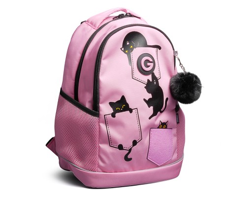 Рюкзак школьный с обвесом (/2 розовый)